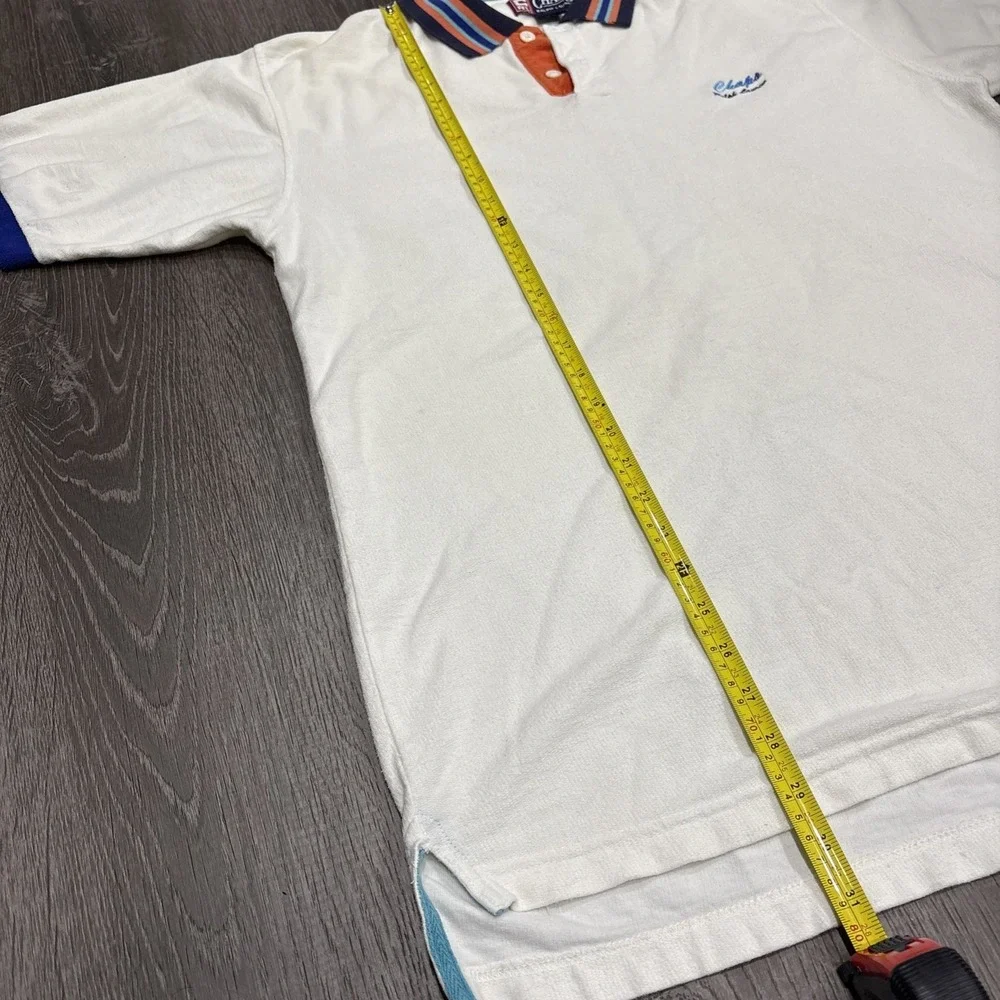Vintage Chaps Ralph Lauren Polo Shirt Mens Large White Color Block Terry 90s